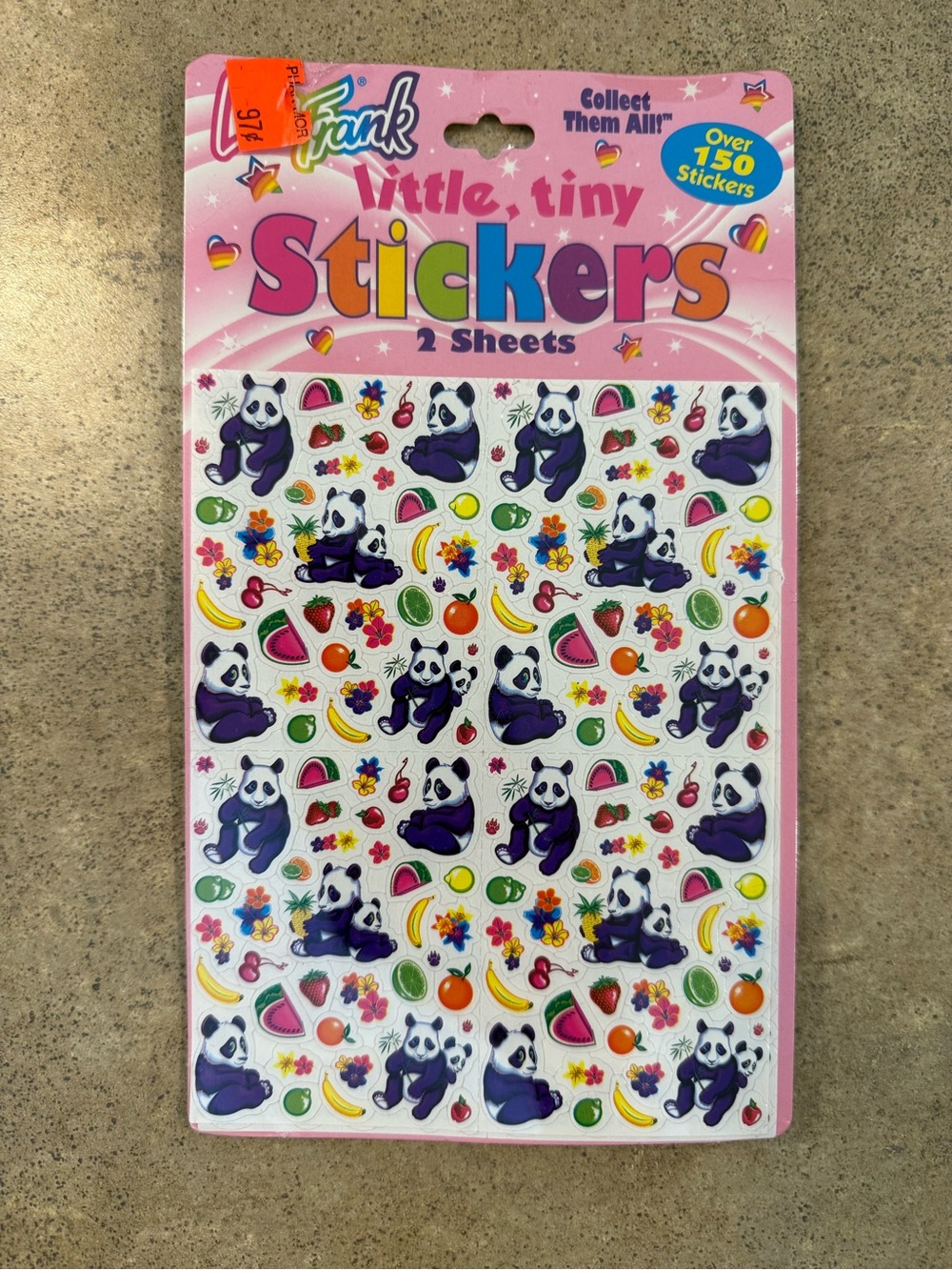 Lisa Frank Little Tiny Stickers 2 Sheets Pandas Stickers Over 150 Stickers VTG